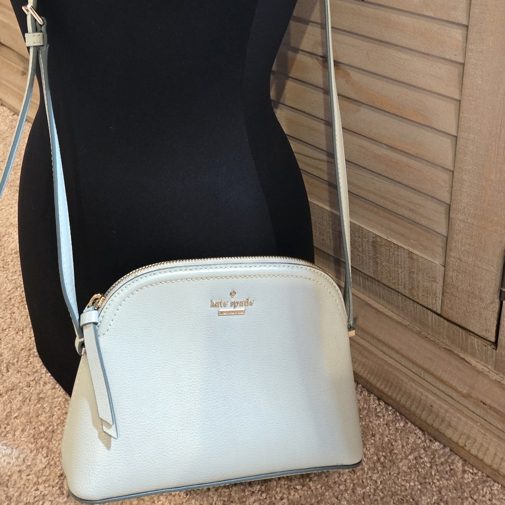 Kate Spade Small Dome Spencer Crossbody Purse Bag Lt Blue EUC